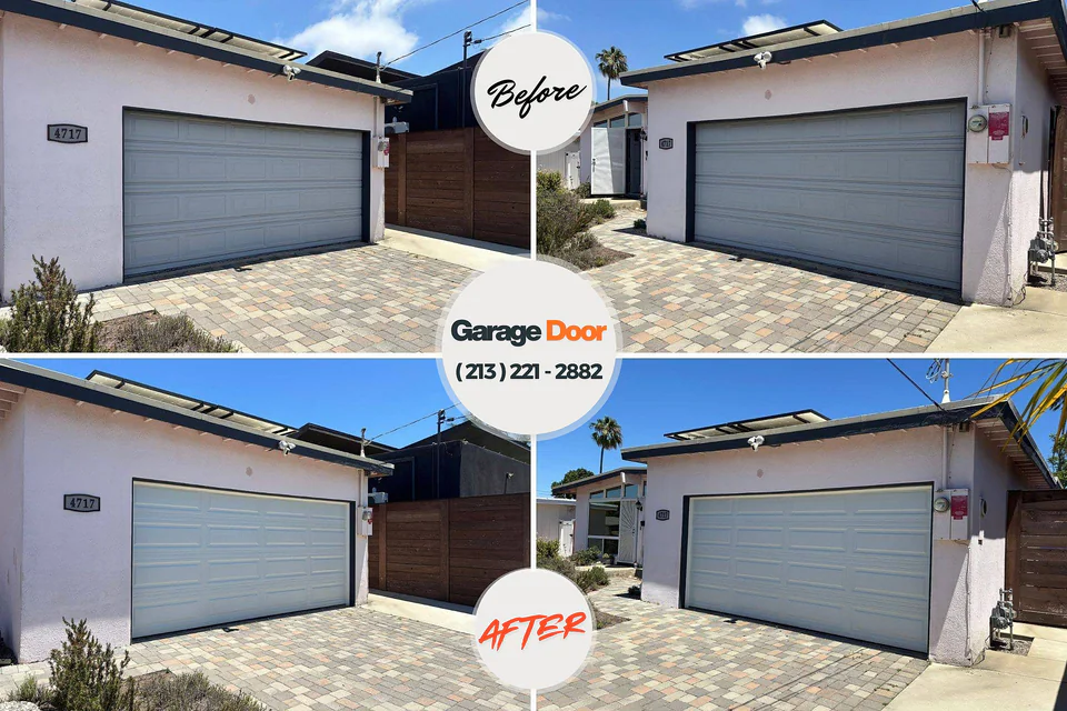 Before and after: garage door repair Glenville, CT